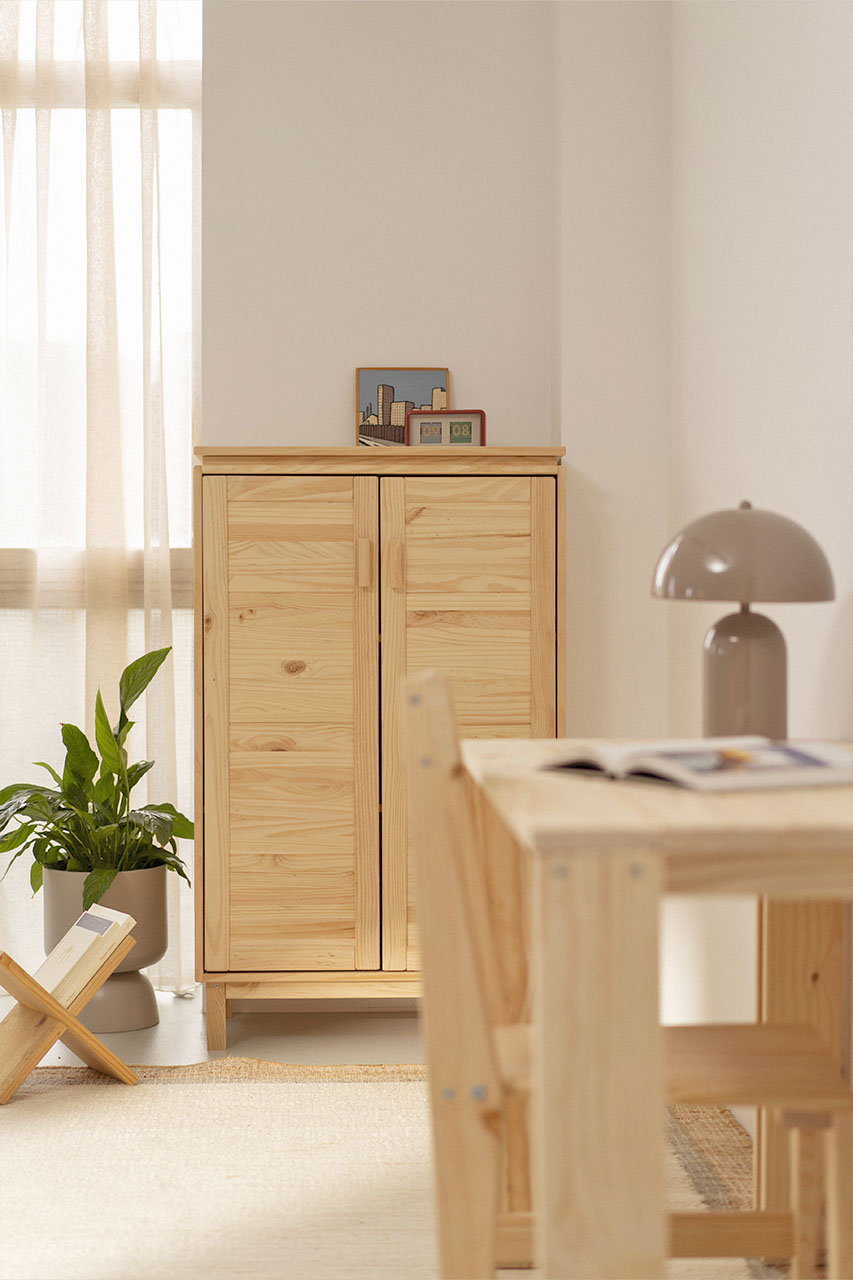 Imagen de ambiente 1 para:Armario bajo de madera natural y ecol&oacute;gica